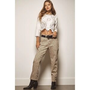 Anthropologie Pilcro The Wanderer Relaxed Jean Womens 32 Cheetah Preppy Utility
